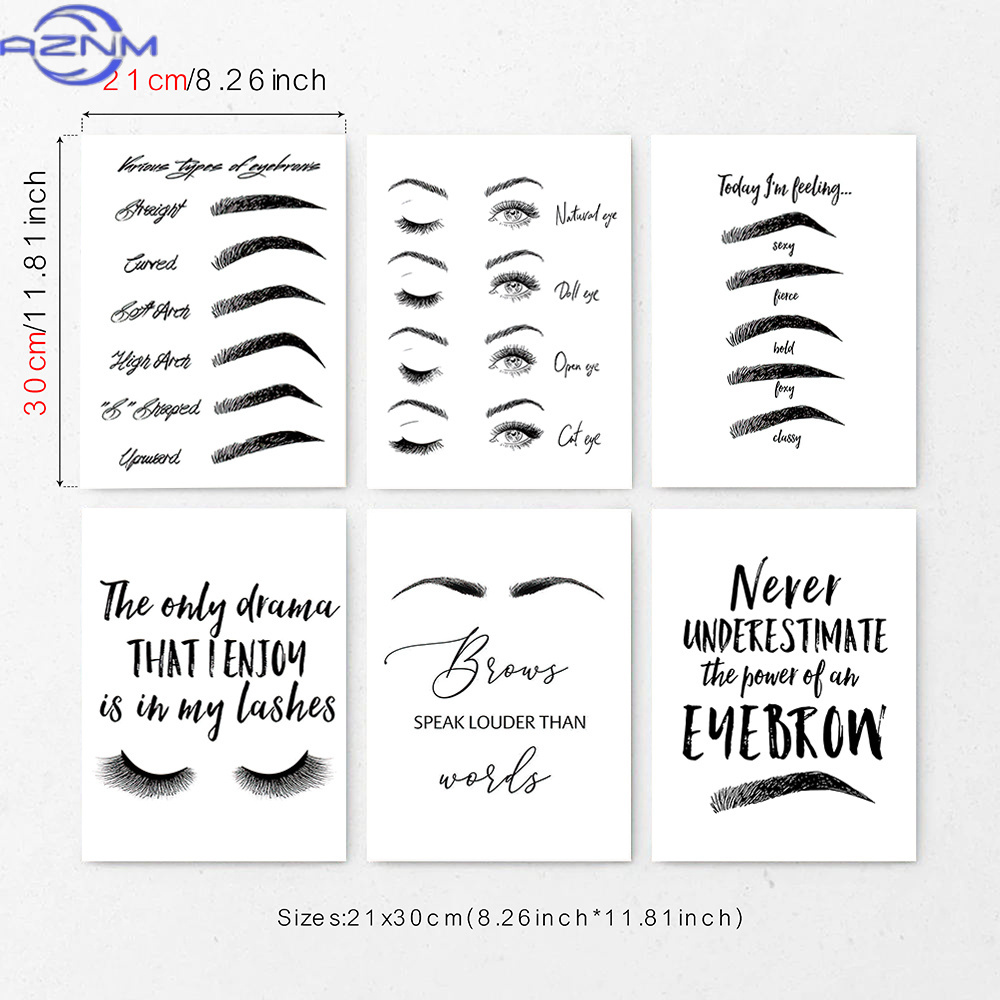 Set of 6 Eyebrow and Eyelash C - Makeup Is Beauty Quotes ulasan dan harga