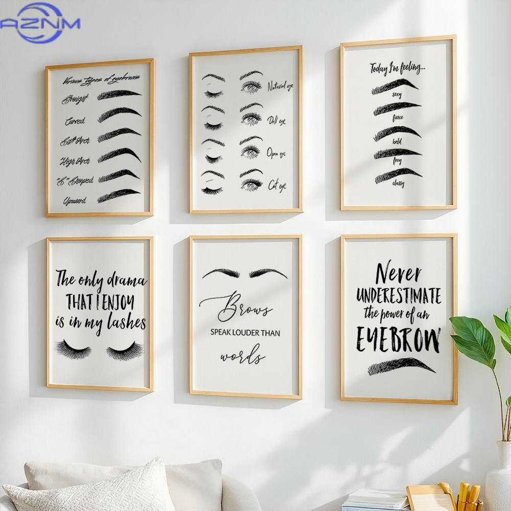 Set of 6 Eyebrow and Eyelash C - Makeup Is Beauty Quotes ulasan dan harga