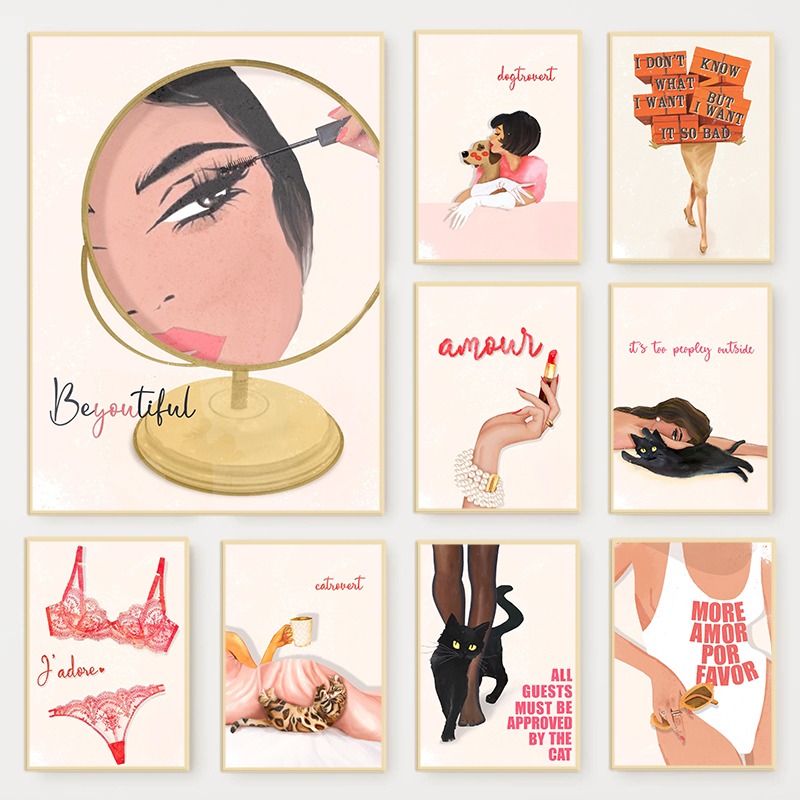 Retro Glam Fashion Magazine Po - Makeup Is Beauty Quotes ulasan dan harga
