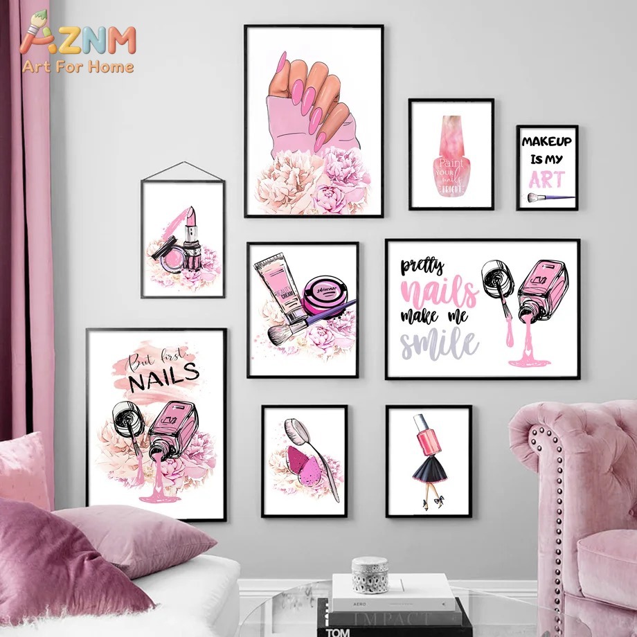 AZNM Pink Nail Makeup Canvas W - Makeup Is Beauty Quotes ulasan dan harga