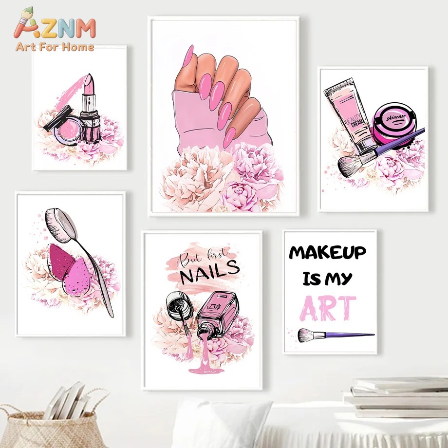AZNM Pink Nail Makeup Canvas W - Makeup Is Beauty Quotes ulasan dan harga