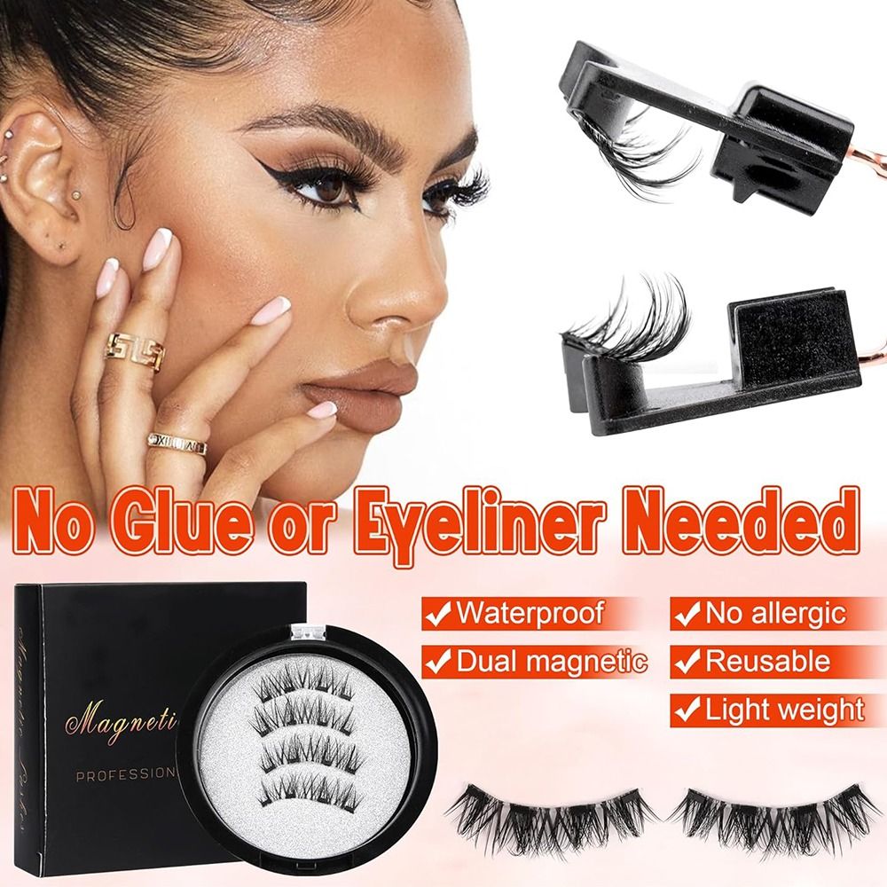 No Glue Magnetic Eyelashes Eye - Eyelash Extension ulasan dan harga