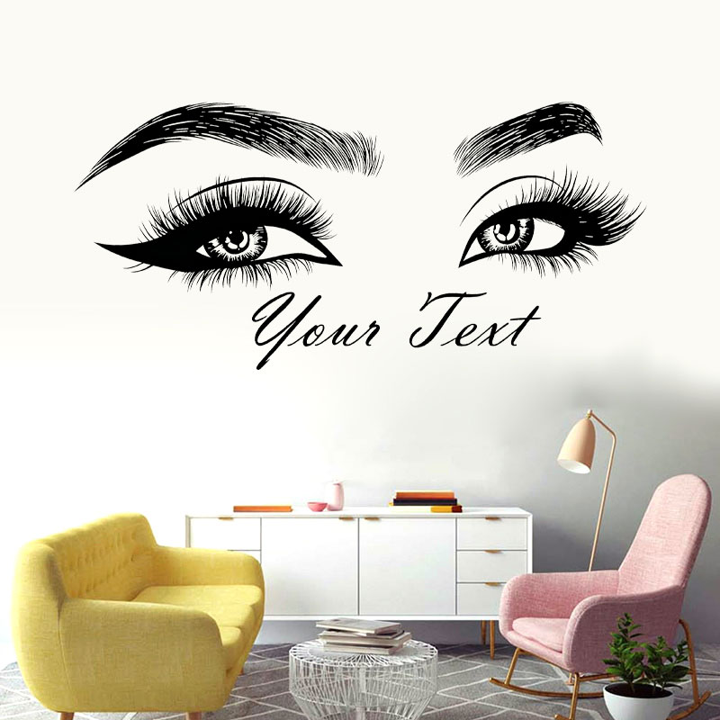 Eyelashes Brows Vinyl Sticker  - Makeup Is Beauty Quotes ulasan dan harga