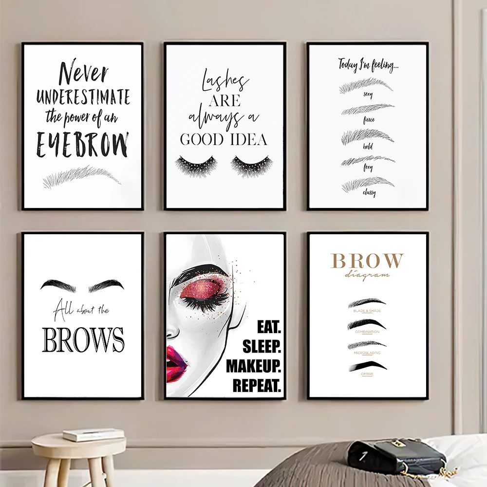 Fashion MakeUp Canvas Painting - Makeup Is Beauty Quotes ulasan dan harga