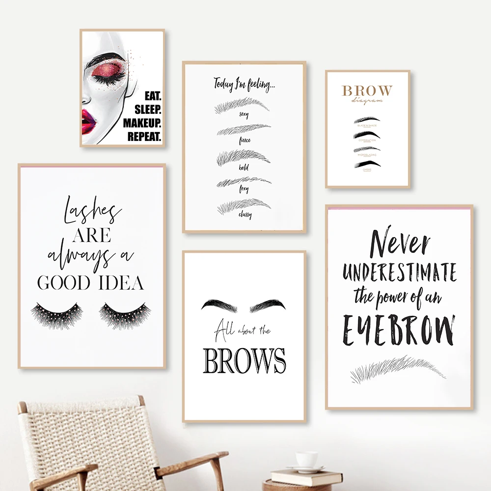 Fashion MakeUp Canvas Painting - Makeup Is Beauty Quotes ulasan dan harga